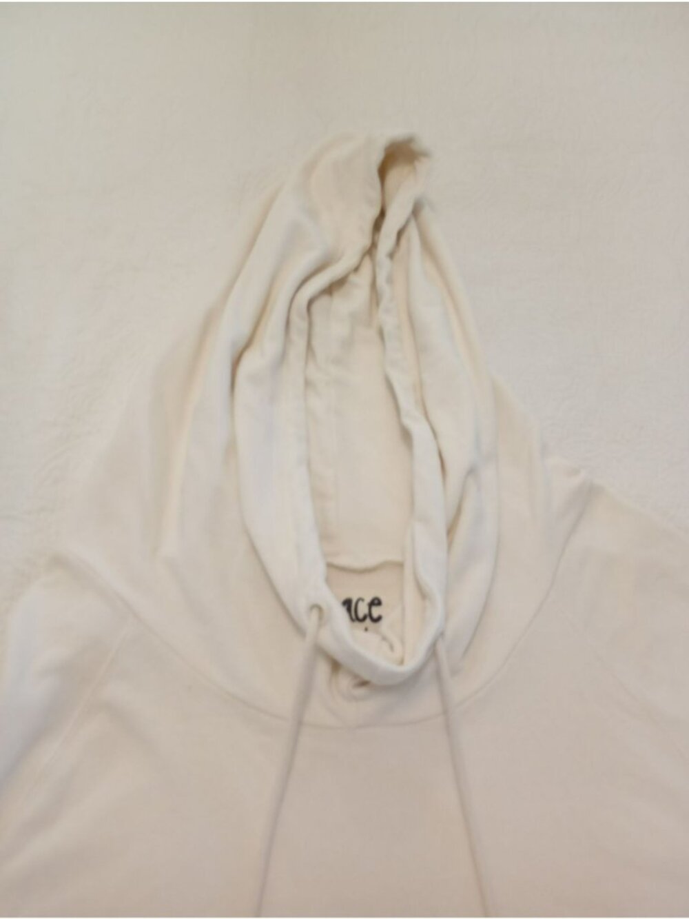 Peace Love World Womens Ivory Hoodie Size Large Cotton Blend Relaxed Fit - Picture 8 of 11